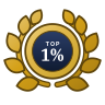 Top 1% seller badge (gold)