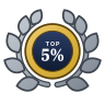Top 5% seller badge (silver)